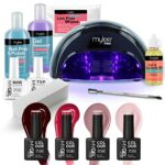Mylee Complete Professional Gel Nail Polish LED Lamp Kit, 4x MyGEL Colours, Top & Base Coat, Mylee PRO Salon Series Convex Curing® LED Lamp, Prep