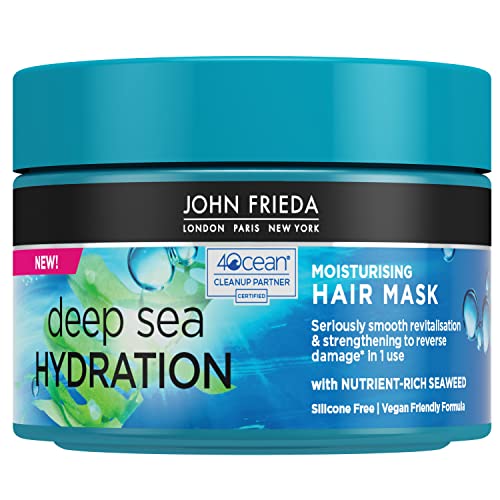 John Frieda Deep Sea Hydration Moisturising Hair Mask, Deep Conditioning Smoothing Treatment for Dry, Damaged Hair 250ml