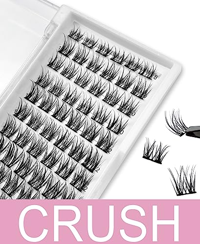 Cluster Lashes 120Pcs 10-16mm Individual Lashes D Curl Professional Lash Extension Kit, DIY False Eyelashes Fluffy Reusable Soft (10-16mm, 120 Cl