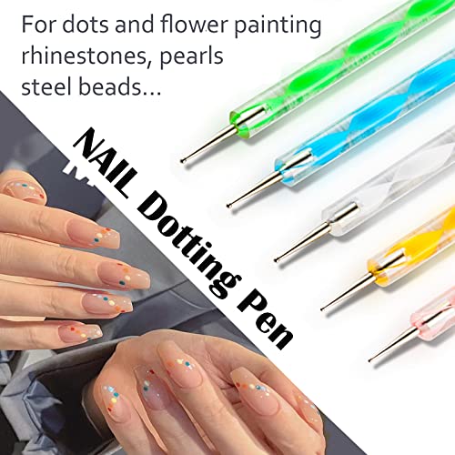 Clear Silicone Jelly Stamper, Nail Dotting Pen Transparent Nail Stamper Scraper for French Tip Nails Art Design Manicure Tools