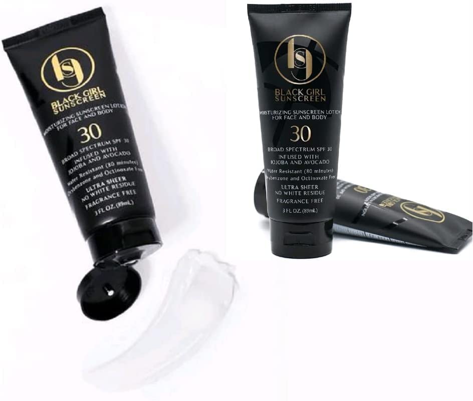 BlackGirlSunscreen SPF 30 Sunscreen with Natural Ingredients and Formulated for Women of Color,No Synthetic Fragrance and Cruelty Free - 3 FL OZ,