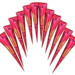 Wonder Care ALL Natural Body Art Ready to Use Organic Temporary Tattoo C.O.N.E.S - with FREE All Natural Henna Hair Colour 25g (12 pieces)