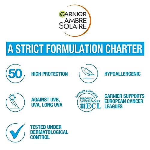 Garnier Ambre Solaire Sun Protection Over Makeup, Non-Greasy + Lightweight, With Hyaluronic Acid, Protection Mist SPF50, Super UV, 75ml