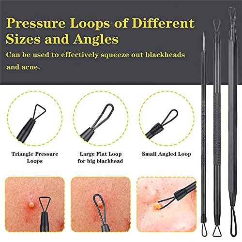 Somnr Pimple Popper Tool Kit, 11Pcs Blackhead Remover Tool Blackhead Extractor Tool Kit with White Bag,Pimple Popping Kit for Pimples, Blackheads