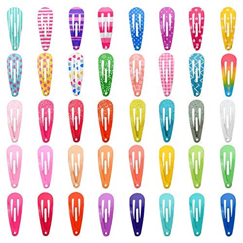 Hair Clips, Funtopia 80 Pcs 1.2 Inch Toddler, Mini Metal Snap Hair Clips for Little Girls Baby Kids, Colorful Small Hair Barrettes, Accessories f
