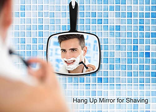 OMIRO Hand Mirror, Black Handheld Plain Mirror with Handle,Square,M