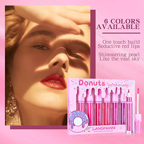 Mimore 6 Colors Matte Lipstick Set Matte Glitter Shimmer Magical Lipgloss Set pigment-rich matte colors Lipstick professional Lip Glaze Makeup Ki
