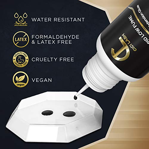 Rapid Low Fume Eyelash Extension Glue for Professionals - Maximum 8 Week Retention / 1 Second Drying Time Semi Permanent Individual/Volume Lash E