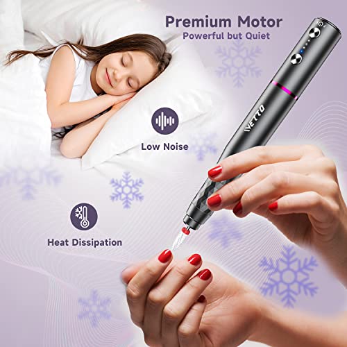 Professional Electric Nail Drill, Cordless Nail Drill Machine with Ceramic Nail Bit for Acrylic, Gel Nails, Manicure Pedicure Polishing Shape Too