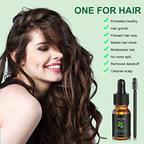 Castor Oil Hair Growth, Organic Castor Oil for Eyebrows Eyebrows Lash Nail, Hair Growth Serum Eyelash Growth Serum Pure Cold Pressed Lash Growth