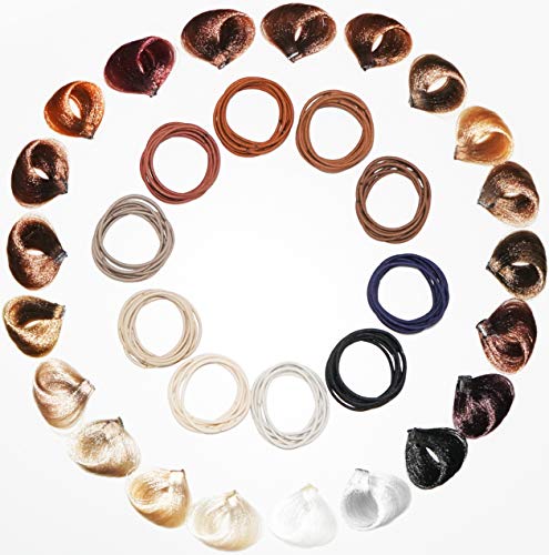 Crazy Bobble® Premium Non-Metal Hair Elastic Hair Bands 2mm, Bulk Hair Ties, Ponytail Holders For Adults and Kids (100 Pcs per Box) (Dark Brown)