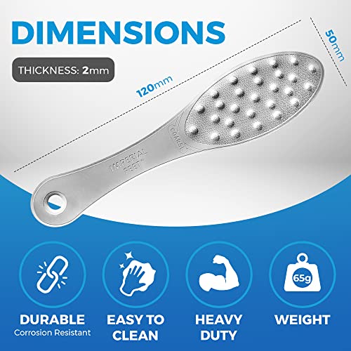 Stainless Steel Foot Scraper - Professional Double-Sided Foot File Callus Remover for Feet - Foot Rasp Scrubber for Wet Or Dry Skin - Easy to Cle