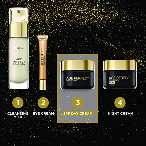 Skin Expert L'Oreal Paris Age Perfect Cell Renew Revitalising Day Cream SPF 15 for Mature Skin 50 ml, (Pack of 1)