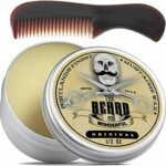 Moustache Wax and Beard Wax for Men with a Pocket-Sized Beard Comb - Promotes Facial Hair & Beard Growth with Moisture Resistant Feature | Made w