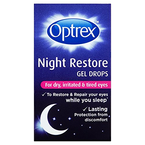 Optrex Night Restore Gel Drops, For Dry, Irritated & Tired Eyes, Lasting Protection From Discomfort, 10ml each, Preservative Free, Restores Eye M