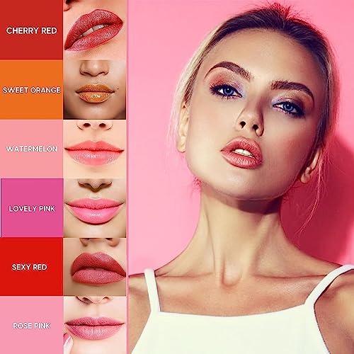 peel off lip stain, 6 pcs lip stain peel off, Tattoo Magic Color Lip Gloss Sets, 6 Colors, Lip Stain for Women Colorful Glossy Lipstick Waterproo