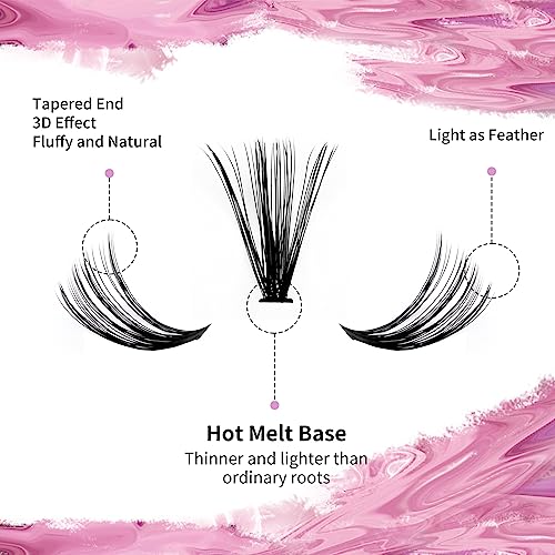 GGOKOK Lash Clusters 240 Pcs Individual Lashes Cluster Lashes 30D+40D D Curl 9-16Mix Lash Clusters DIY Lash Extension At Home Lashes (30D+40D D C