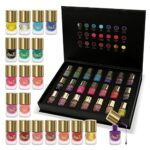 Beauty4Britain Matte Nail Polish Set 21 Nail Polish 21 Different Shades Luxury Black & Gold Box Non-Gel