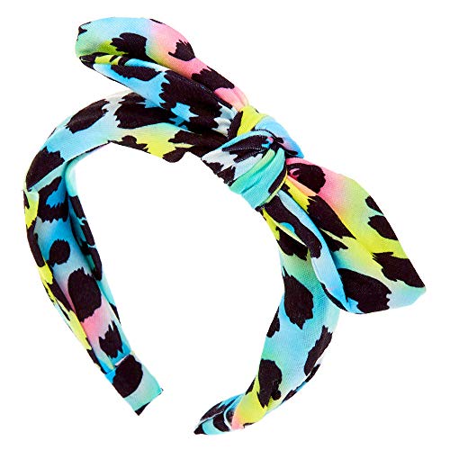 Claire's Knotted Bow Headband for Girls - Pastel Tie Dye