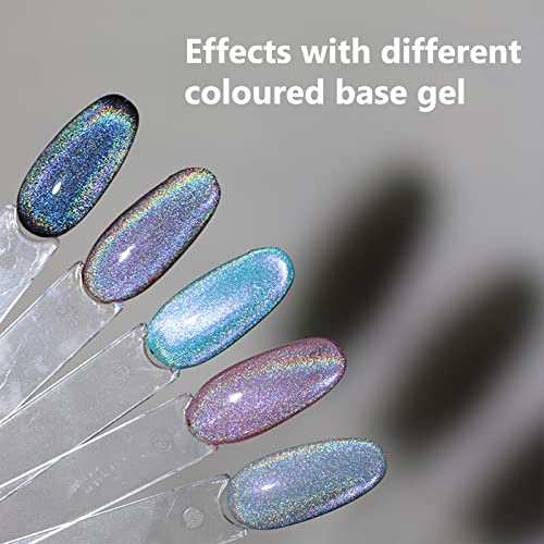 Gel Nail Polish, Gel Nail Kit With Magnet Glitter Gel Polish, Pearl Shell Reflective Sparkle Shiny Clear Pastel Cat Eye UV Gel Nail Polish Set Us