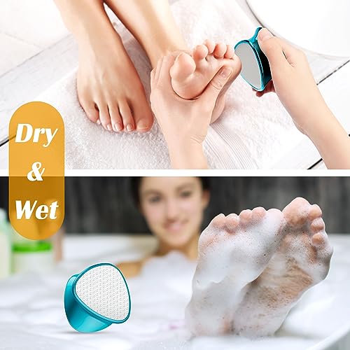 A3A ACADGQ Foot File - Double-Sided Nano Glass Callus Remover & Crystal Hair Eraser 2-in-1, Safe & Quick Callus Remover for Feet, Epilator for Wo