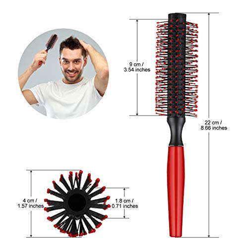 Quiff Roller Round Men's Hair Brush Quiff Comb Round Hair Styling Brush for Blow Drying Hair Styling Tool (1 Pack, Style A)