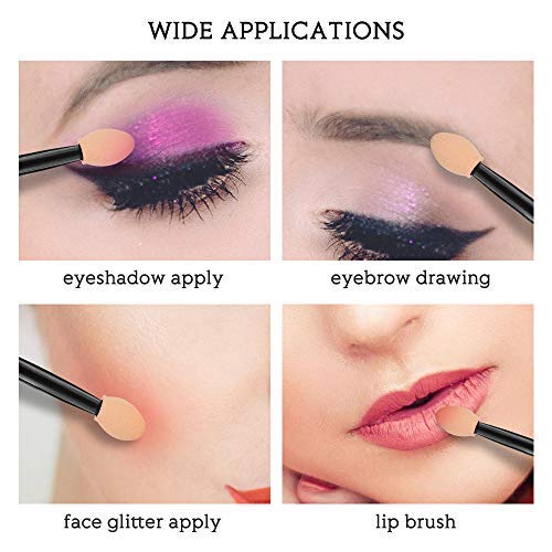 Eyeshadow Applicators,MORGLES Eyeshadow Brush Sponge Applicator 50pcs Disposable Eyeshadow Brush Eyeshadow Sponge Brush Eye Makeup Applicators(Bl