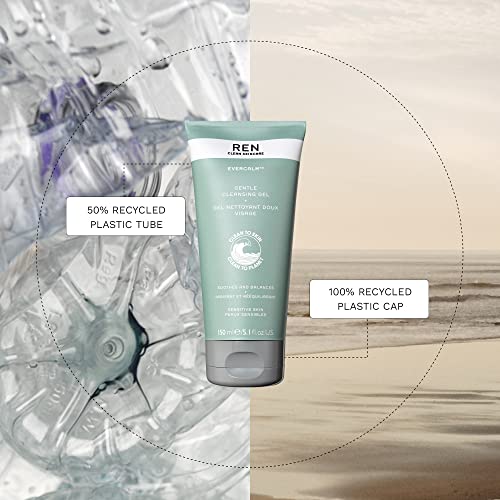 REN Clean Skincare Evercalm™ Gentle Cleansing Gel | Non-Drying Cleanser for Sensitive Skin | Soothes & Balances | Step 1: Cleanse