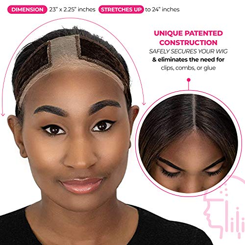 Milano Collection Lace WiGrip, 2-In-1 Wig Grip Band & Wig Cap for Lace Wigs and Frontals, Reinforced Swiss Lace, Chocolate Brown