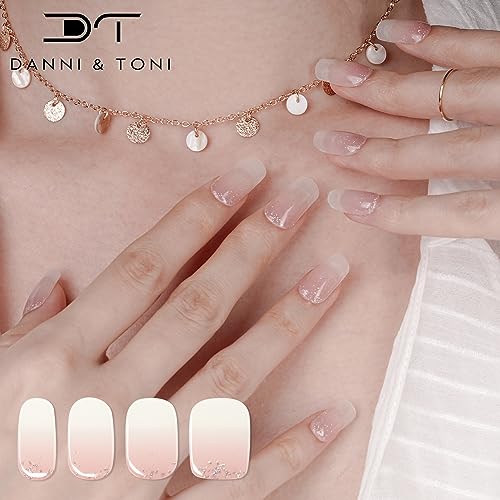 DANNI & TONI 28 Stickers Semi Cured Nail Wraps Soft Self-Adhesive Gel Nail Stickers,Salon-Quality Gel Nail Polish Strips Manicure Stickers Set (i