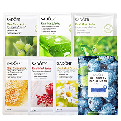 Hydrating Face Mask,Hydrating Moisturising Face Sheet Masks Nourishing Improves Skin Face Care,Face Mask Set for Dehydrated, Dull and Tired Skin,