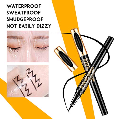 Magic Liquid Eyeliner, Black Waterproof Eye Liners, Long-Lasting, Sweatproof and Smudgeproof, Super Slim Eyeliner Pen Gel, Professional Eye Makeu