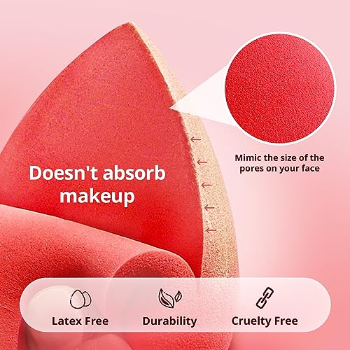 BEAKEY Make up Sponges, Non-Latex, 5 Pcs Soft Foundation Sponge, Makeup Sponge for Foundation, Liquid, Creams and Powders (Multi-Color)