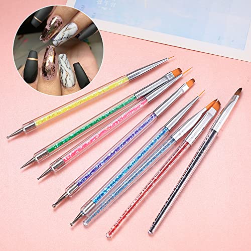 9 Pcs Nail Art Brushes, Nail Brush for Nail Art, Nails Dotting Drawing Painting Liner Design Brushes Pens Tools for Diy Gel Nail Art Design, with