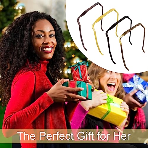 Audasi 2 PCS Curly Fashion Hair Hoop Hairbands, Square Shaped Hinged Curly Thick Hair Large Hair Headband, Invisible Hairstyle Blending Hair Hoop