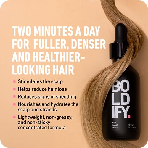 BOLDIFY Hair Growth Serum, All Natural Scalp Treatment, Contains 30 Natural Hair Boosters, Growth Oil for Women & Men, Lightweight Non-Greasy Ser
