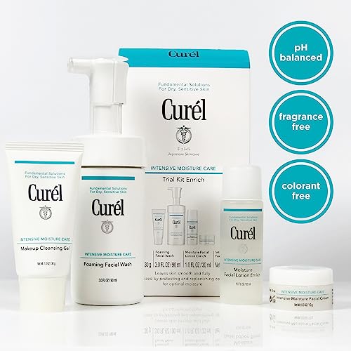 Curel Trial & Travel Kit, Two Week Skincare Routine for Dry, Sensitive Skin