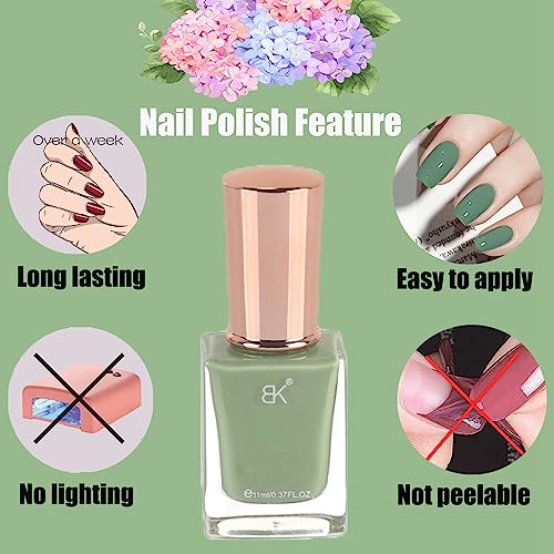 Gel Nail Polish - Khaki Green Nail Varnish Quick Dry Nail Polish Long Lasting Nail Varnish Gel No Need Baking Nail Polishes for Women Girls, DIY