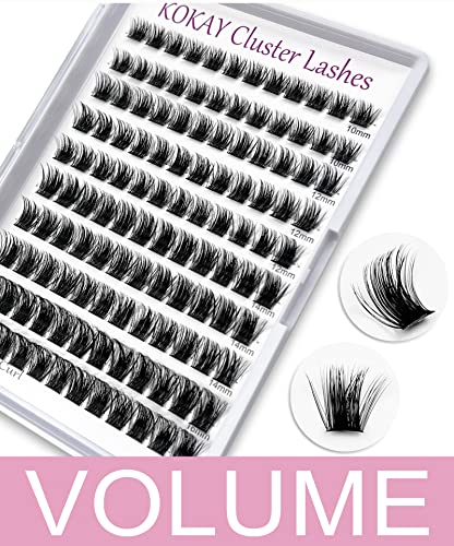 Cluster Lashes 120Pcs 10-16mm Individual Lashes D Curl Professional Lash Extension Kit, DIY False Eyelashes Fluffy Reusable Soft (10-16mm, 120 Cl