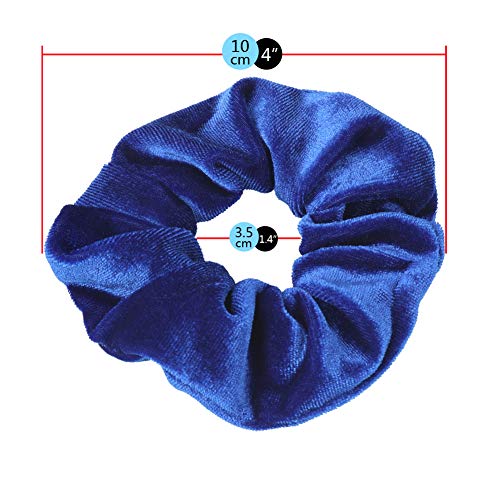 H&S Scrunchies Hair Bobbles Velvet 12pcs Hair Bands Elastic Hair Ties Hairbands Ponytail Holders Set for Women Girls Thick Hair