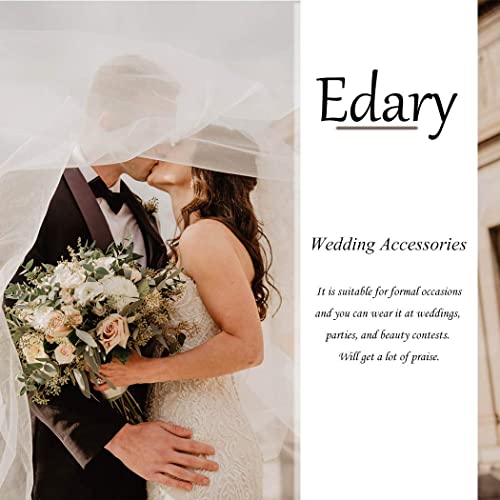 Edary Bride Wedding Flower Hair Pins Pearl Bridal Hair Pieces Wedding Hair Accessories Silver Hair Clips for Women and Girls (Pack of 5)