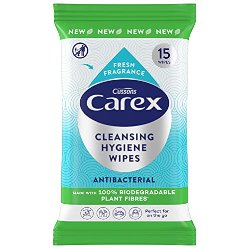 Carex Antibacterial Biodegradeable Wipes- Multipack 15 Wipes x 10 Packs