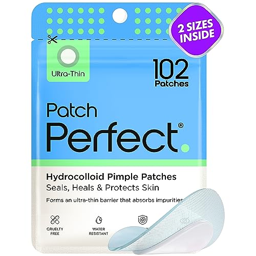 Spot Patches by Patch Perfect® (102 Pimple Patches) - Acne Patch with Absorbing Hydrocolloid Dots for Spot Treatment - Translucent Spot Stickers,