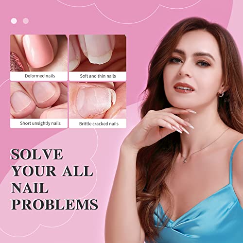 Saviland Extension Gel Nail Kit 240PCS Medium Almond & Medium Square Clear Full Cover Soft Gel Nails Tips 6-in-1 Nail Glue Gel Fake Nails Extensi