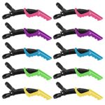 Heyu-Lotus 10Pcs Crocodile Clips Hair,Professional Hair Clips For Styling, Sectioning Hair Clips Women Plastic Alligator Hairclip with Nonslip Gr