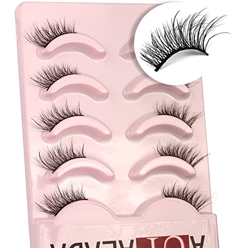 False Eyelashes Half Lashes Natural Wispy Cat Eye lashes Fluffy Volume Strip 1/2 lashes Accent Corner 3/4 Eye Lashes Cluster DIY Fake Eyelashes P