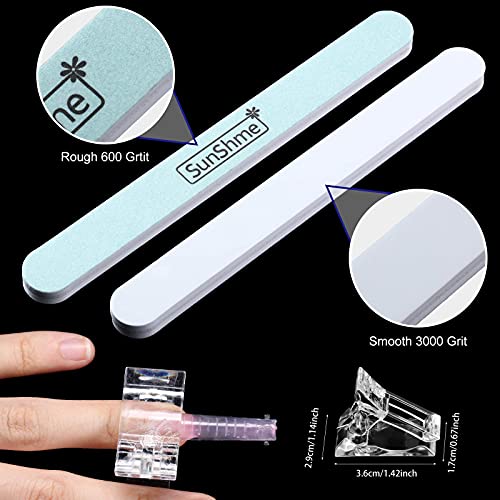 120 Pieces Dual Nail Forms Set Gel Nail Mold Extension Forms Coffin Nail Gel Forms for Acrylic UV Nails Clear with 12 Sizes Scale and Nail Clips