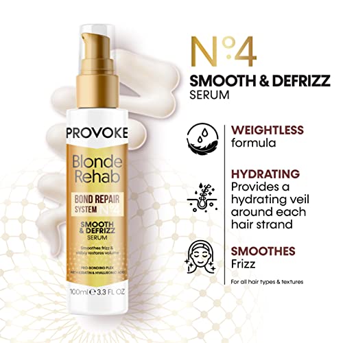 PRO:VOKE Blonde Rehab N0'4 Smooth and Defrizz Bond Repair Hair Serum 100 ml, smoothes frizz and restores volume in 1 wash with Pro Bonding Comple