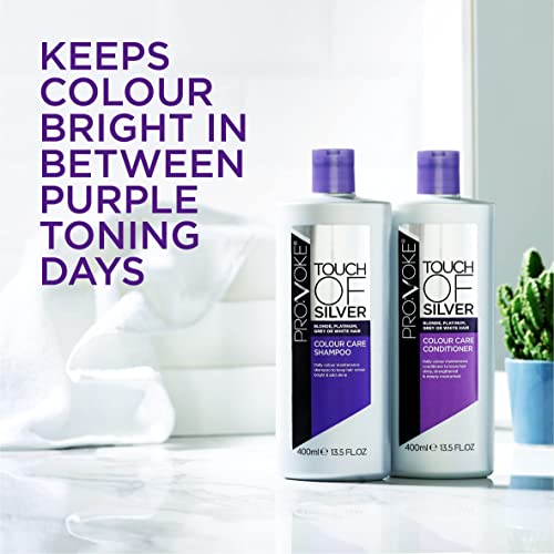 PROVOKE Touch of Silver Colour Care Conditioner 200 ml, Keep Coloured Hair Deeply Moisturised Silky and Smooth, Helps Eliminate Brassy and Yellow
