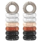 12 Pcs Spiral Hair Ties, MultiColor Hair Bands No Crease Phone Cord Hair Ties, No Damage Waterproof Plastic Spiral Ponytail Holder Hair Bands for